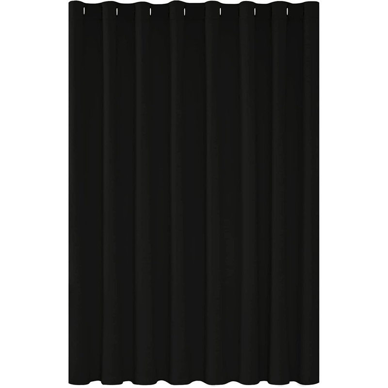 Door Curtain Single Panel, 254 W x 214 D cm, Black