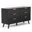 Commode pour chambre à coucher, commode 6 tiroirs avec poignées dorées, commodes modernes en bois et commodes-1348667370