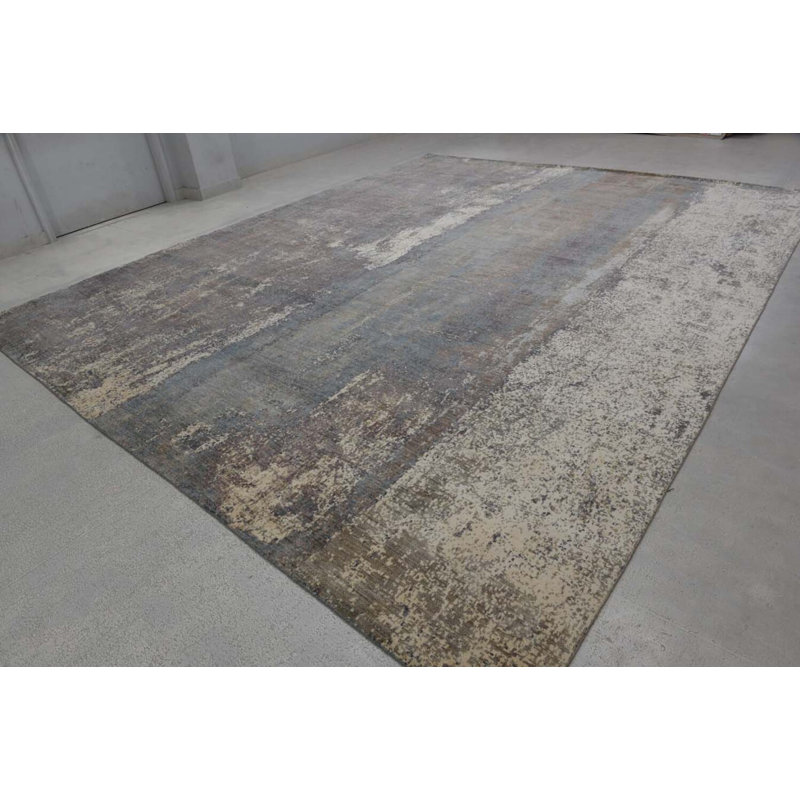 Contemporary One-of-a-Kind Rectangle 12'8" X 15 Hand Knotted Area Rug