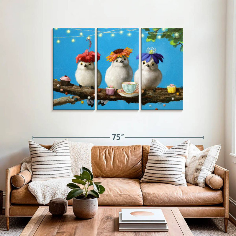 Brampt Garden Party Birds, 36" H x 57" W