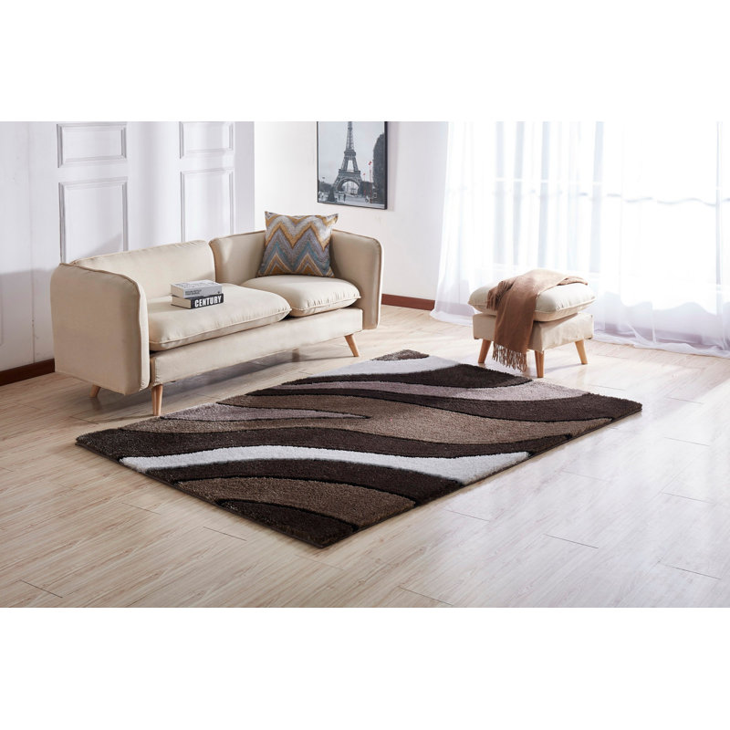 Tapis rectangulaire doux, tapis à poils longs
