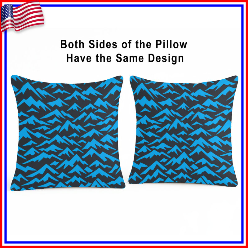 Blue Mountain Pattern Double Sided Throw Pillows, 26 x 26 inches