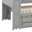 Lit de jour double avec tablettes de rangement, tiroirs et station de charge, lit de jour en bois massif avec lit gigogne, bureau, lumière DEL et armoire de rangement-1655077822