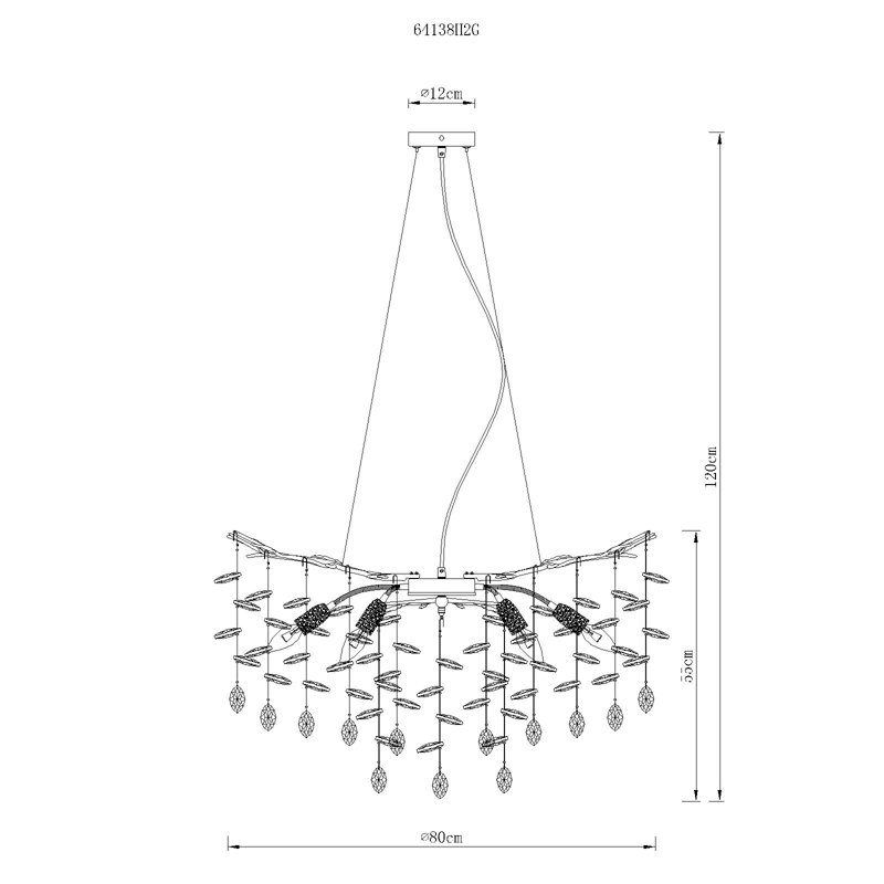10 - Light Chandelier, Gold, Brown