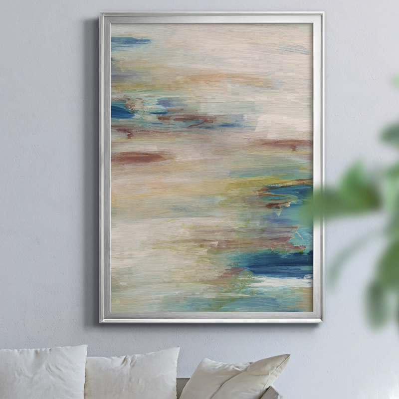 «Meandering Coast» par J Paul, reproduction d'art sur toile, H 18,5 po x l 24,5 po x P 1,5 po, Argent