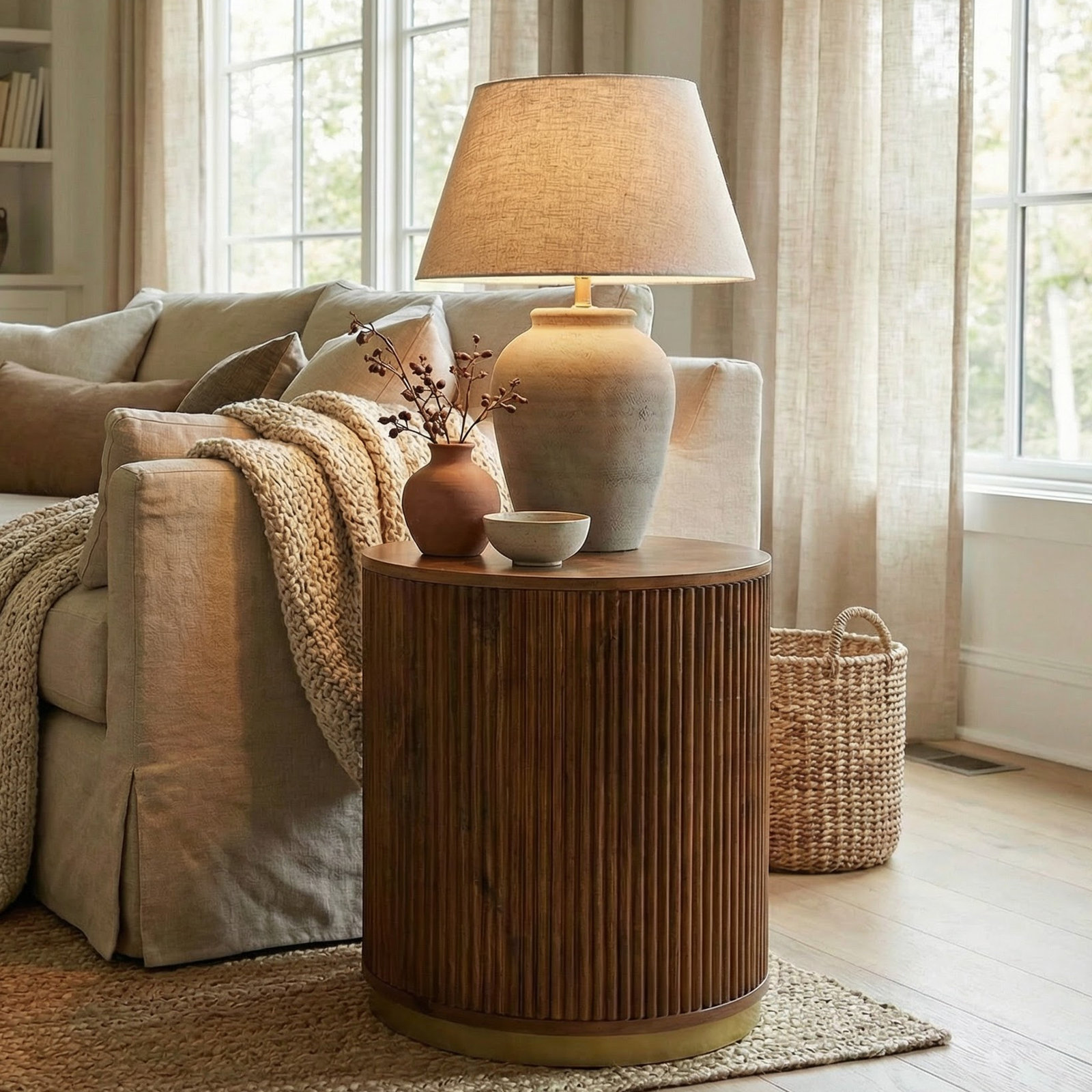 Derbey 18" Mango End Table, Brown