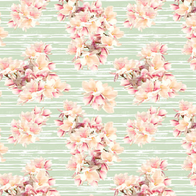 Magnolias Floral Background Pattern by Diane555 - Wrapped Canvas Print