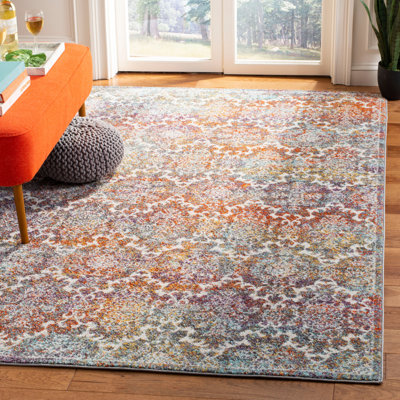 Felty Oriental Light Gray/Rust Area Rug