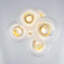 Lustre sphérique 6 lumières blanc mat linéaire linéaire en verre transparent à rayures pour salle à manger et îlot de cuisine