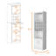 Bar blanc avec espace de rangement pour le vin - armoire de 71,1 po de hauteur, 2 portes, 15 tablettes pour organiser les boissons de 71,1 po de hauteur, tablettes, bois d'ingénierie-1091883198