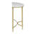 Bordeaux Marble Top Half-Moon Gold Metal Console Table