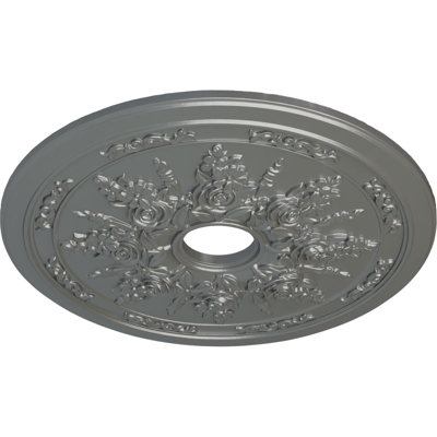 Rose et ruban H 12,25 po x l 23,5 po x P 23,62 po médaillon de plafond