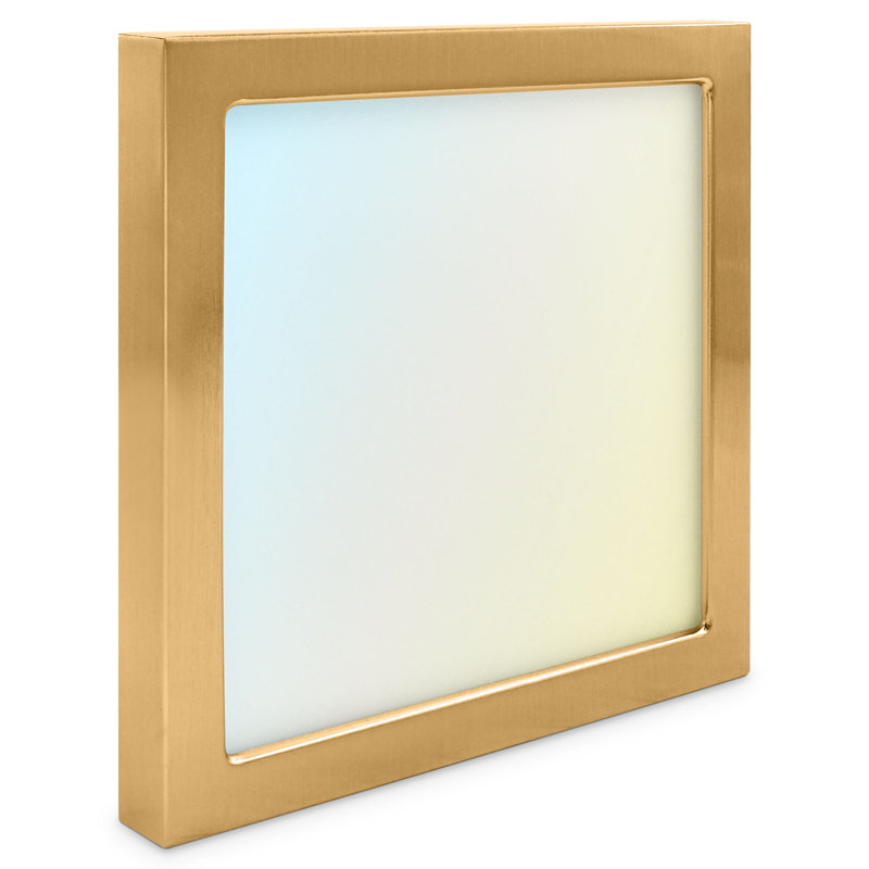 Plafonnier encastré carré DEL Luxrite 6 pouces, 15W 1000LM, 5CCT 2700K-5000K, à intensité variable -, Laiton