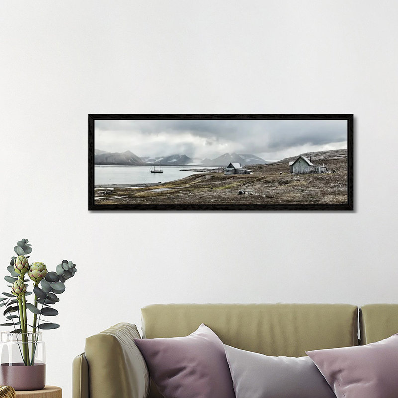 Raw And Deserted 1 Piece Panoramic Wall Art on Canvas, 121.92 cm H x 40.64 cm W x 4.445 cm D, Black Floater Framed