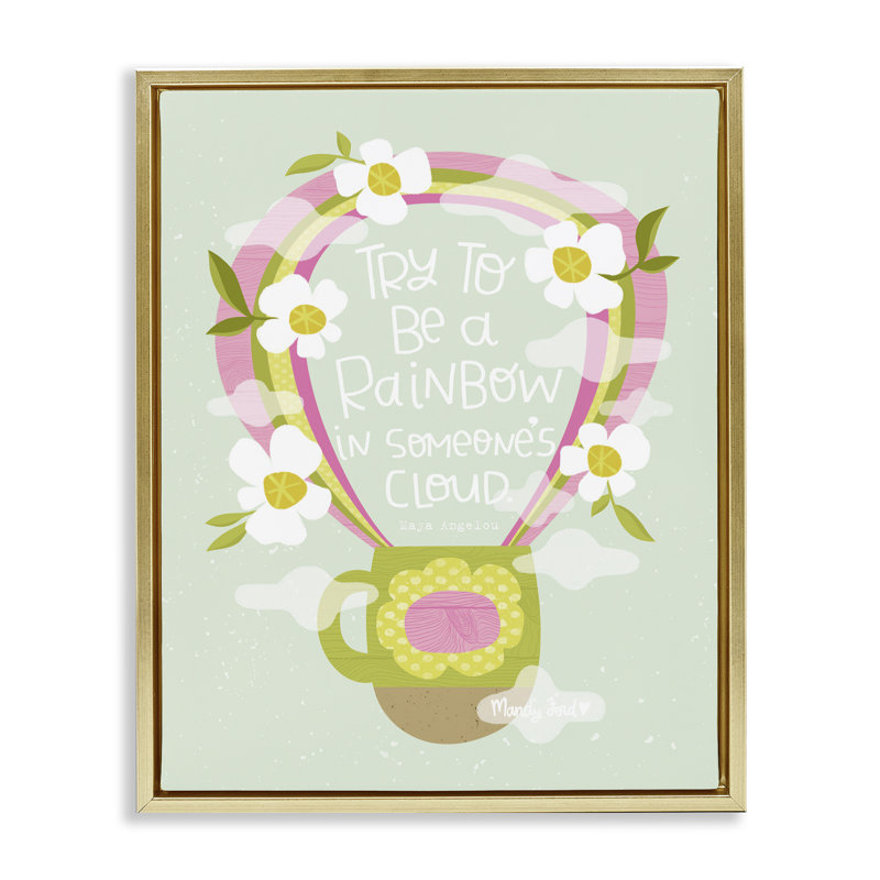 Rainbow in Someone's Cloud Floating Frame, design by Mandy Ford Art + Illustration, 31" H x 25" W