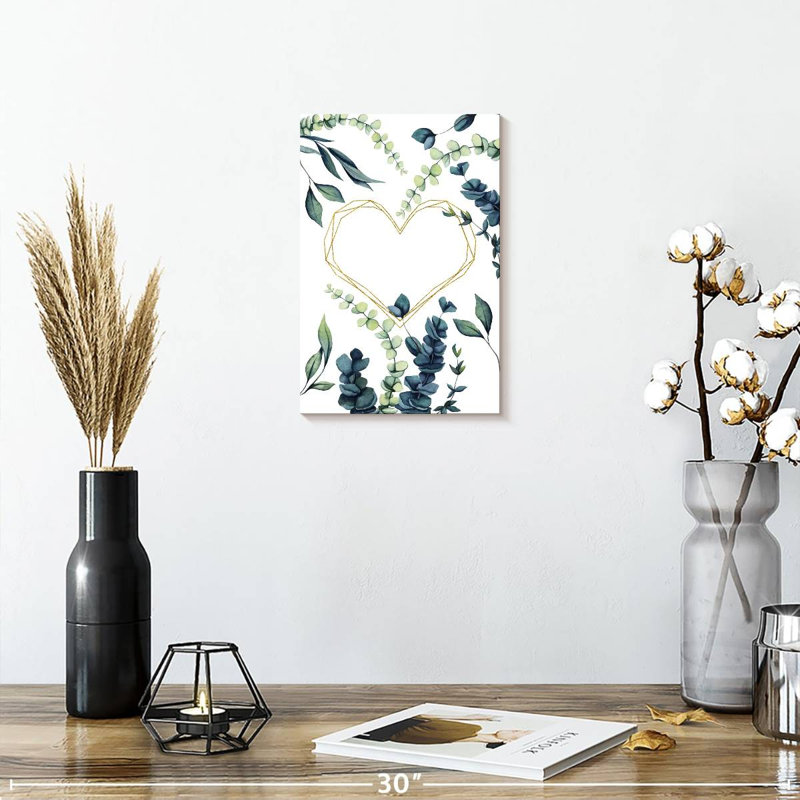 Hardie, eucalyptus et cœur, H 12 po x l 8 po