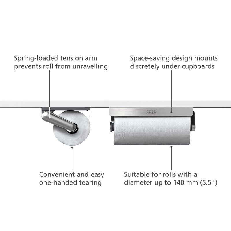 Joseph Joseph Rollgrip Under-Shelf Easy-Tear Paper Towel Holder