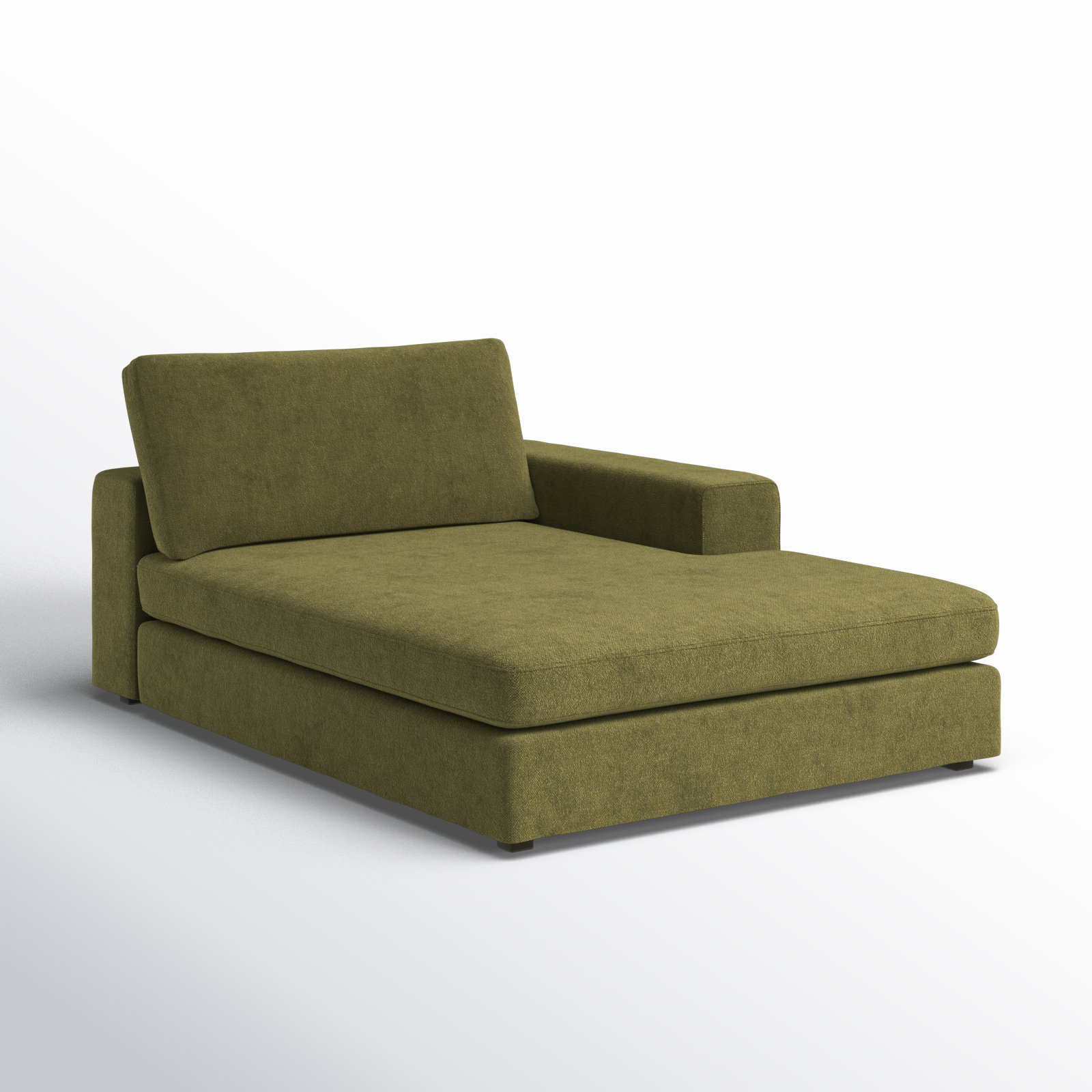 Ojai Upholstered Chaise Lounge, Olive Green, Right Hand Facing