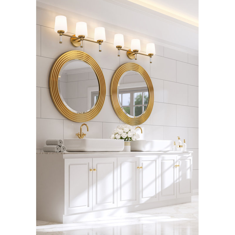 Meuble-lavabo 3 lumières Kinzie, Doré