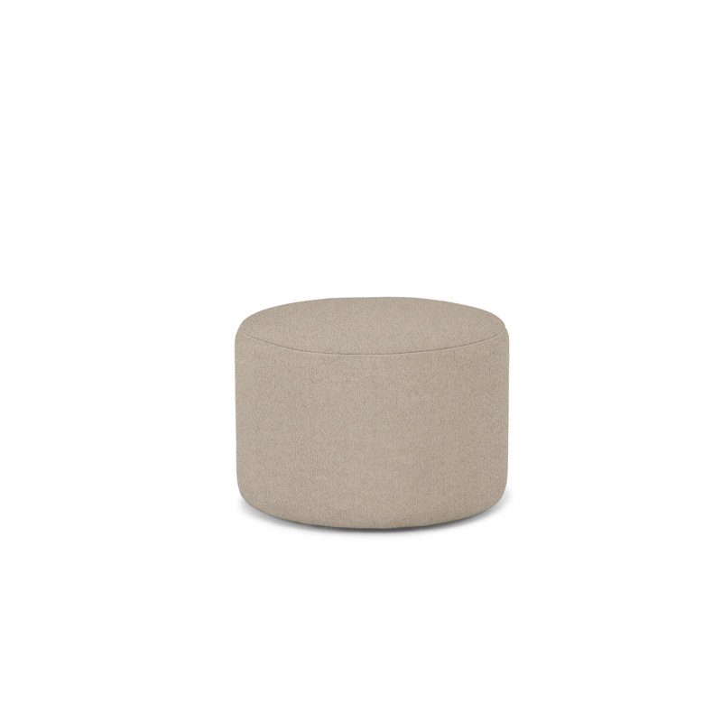 Repose-pieds rond 24 po Vera, Mélange de polyester de couleur écru