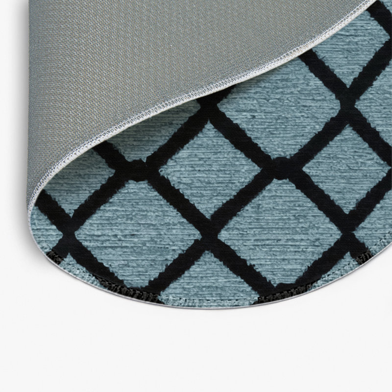 Tapis gris intérieur et extérieur Trellis, Rond 5 pi