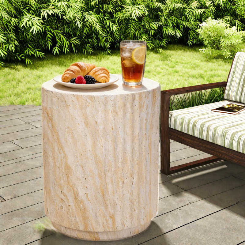 Tables de patio légères, accent de vague moderne de cylindre de Mgo pour le jardin