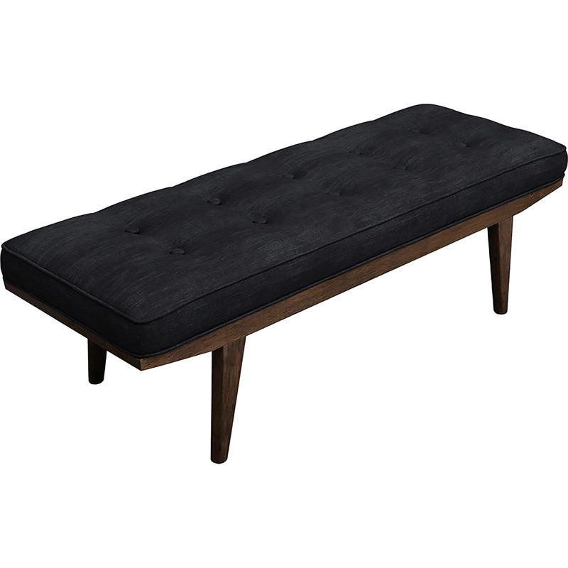 Banc élégant gris avec siège rectangulaire et charme classique de style Mid-Century fonctionnel