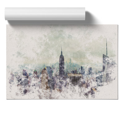 New York Skyline Watercolour - Frameless Print