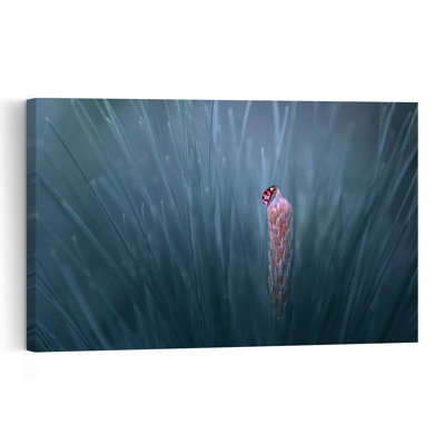 Gentle Ladybug Bloom Delicate Peaceful Serene Ladybug Nature Plant Wall Art Print by Edy Pamungkas - Print