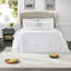 Ensemble de literie blanc en polyester, couette réversible à volants, style shabby chic, taille king
