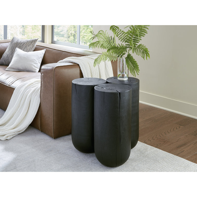 Triflora Side Table, Black, Small, 16" H x 18" W x 18" D