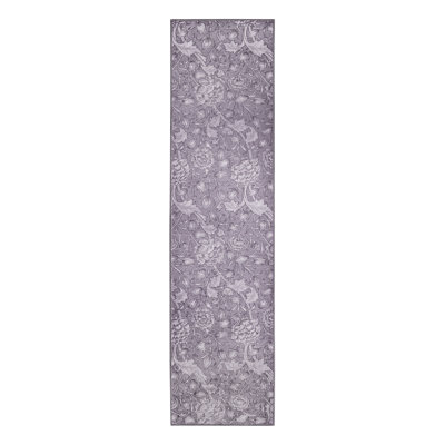Tapis lavable à motif floral Woodland Brown 5 x 7