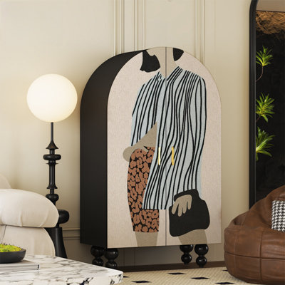 Arched Armoire Cabinet With Shelves &Art Doors by interanest