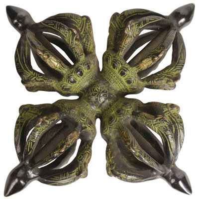 Bouddhiste tibétain grande taille double Dorje (Vishva-Vajra)