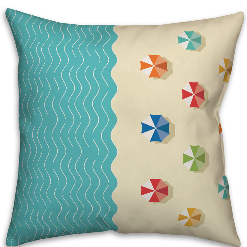 Coussin décoratif d'intérieur/d'extérieur, H 16 po x l 16 po, Polyester / Bourre en polyester