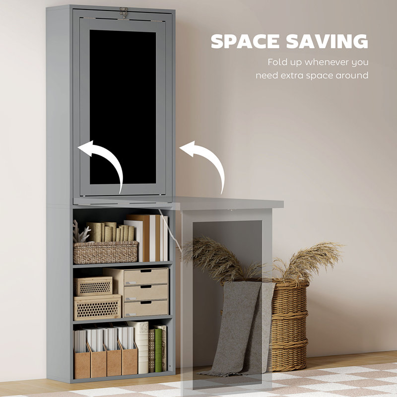 Fold-Out Convertible Office Desk (Not Include Stools)