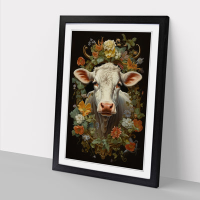 Cow Classicism - Single Picture Frame Print on Wood