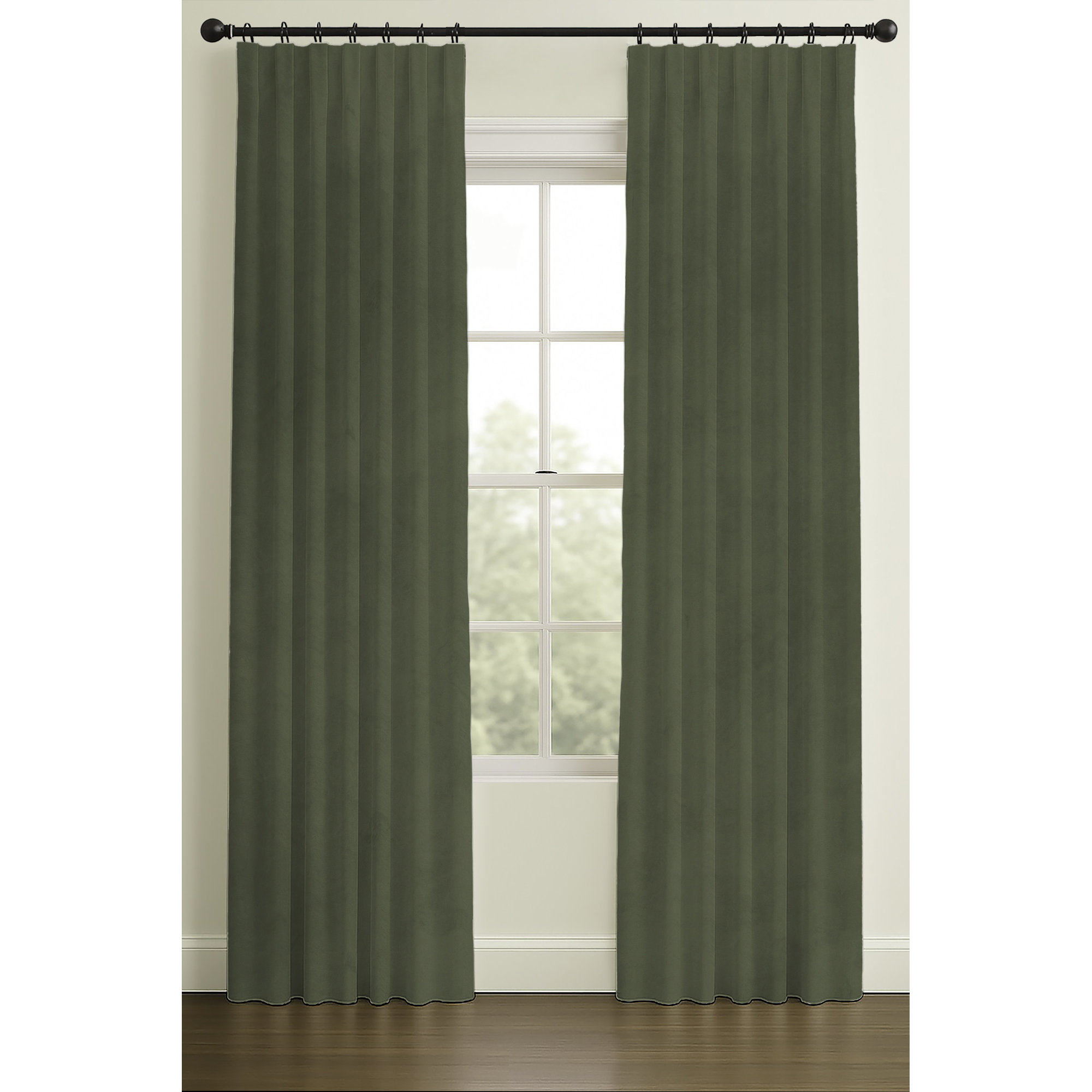 120" Rod Pocket/Back Tab Room Darkening Morton Basil, Double, 50" W x 120" L, Rod Pocket