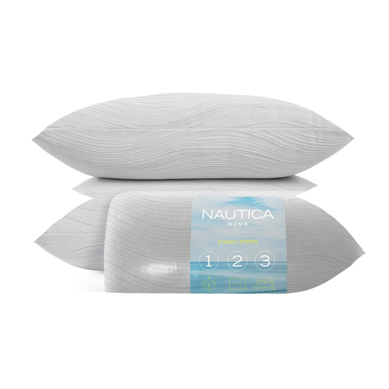 White Polyester Cooling Knit King Pillow