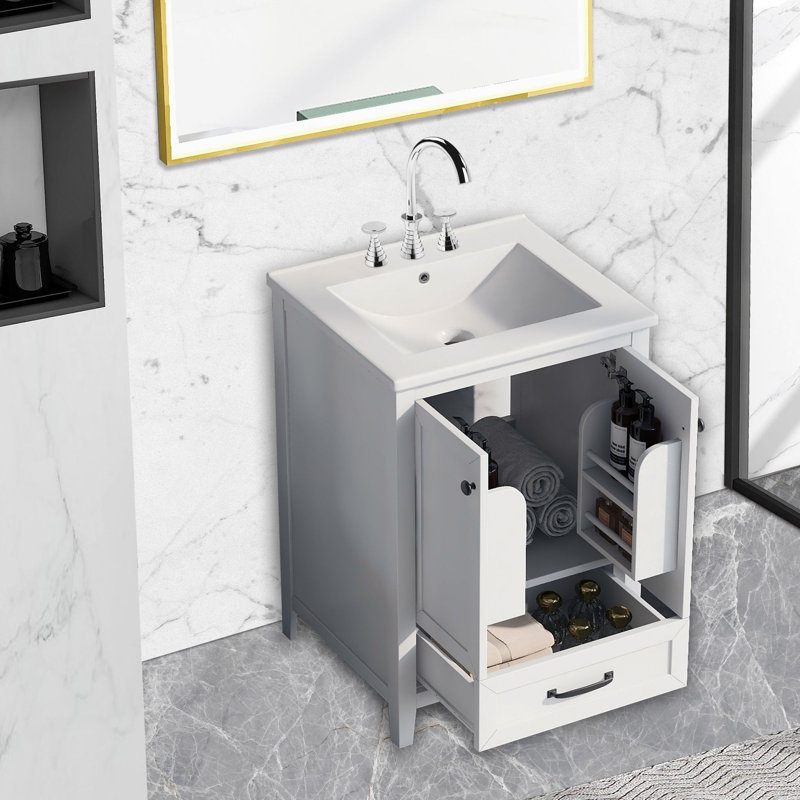 Ensemble de meuble-lavabo simple 24 po avec plateau Thiana