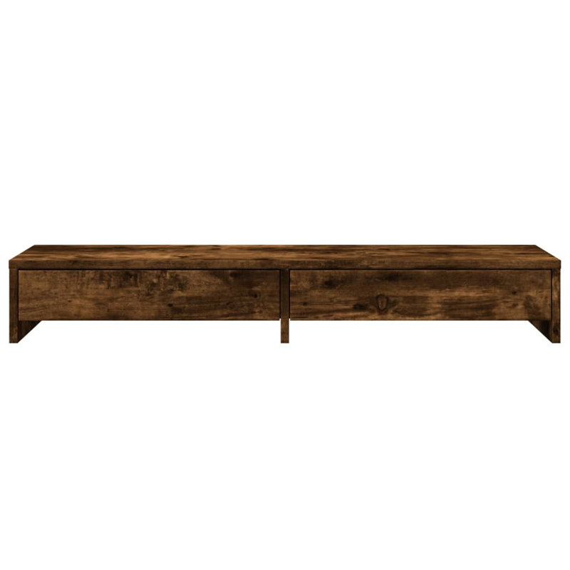 Barra Manufactured Wood Monitor Stand, 15cm H x 100cm W x 27cm D, Smoked Oak
