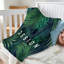 Jeté en flanelle verte molletonnée ultra douce, imprimé abstrait d'été tropical-132164833