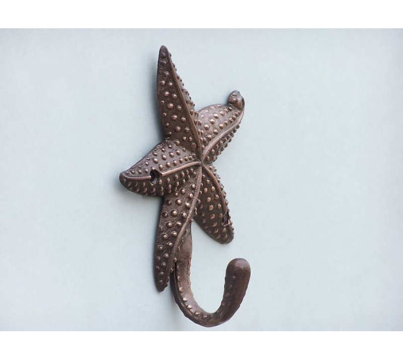 Crochet mural étoile de mer Ophelie, Cuivre antique