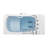 Ella Wheelchair Transfer 30"x52" Acrylic Hydro Massage w/ Independent Foot Massage Walk-In Bathtub, Left Outward Swing Door, 5 Piece Fast Fill Faucet, 2" Dual Drain-55664384