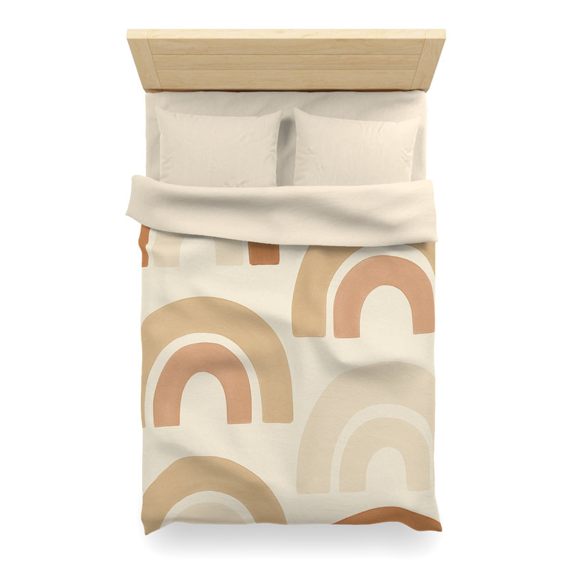 Microfiber Duvet Cover Boho Style, Design 50, Cream, Twin XL Duvet Cover