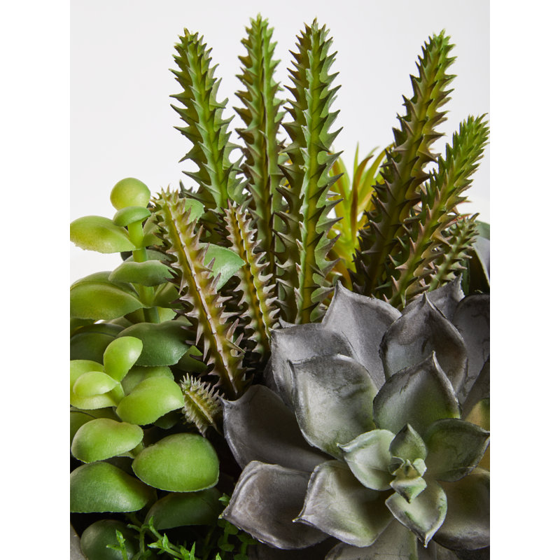 29cm Faux Succulent Plant in Stone Planter