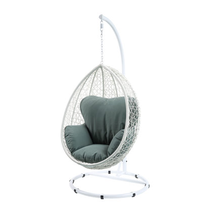Chaise suspendue en tissu et osier Simona