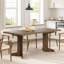 Table de salle à manger industrielle pour 6 à 8 personnes, grande table de cuisine longue de 71 po avec cadre en bois robuste, comptoir rectangulaire pour le dîner, cuisine, salle à manger (noyer, non extensible)-655786183