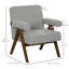 Chaise d'appoint Cashmere avec siège large et accoudoirs rembourrés blanc-102477613