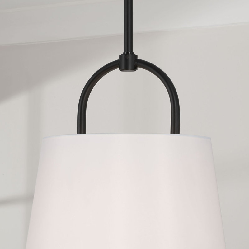 Luminaire suspendu conique à 1 lumière Elo, Noir, H 21 po x l 16 po x P 16 po